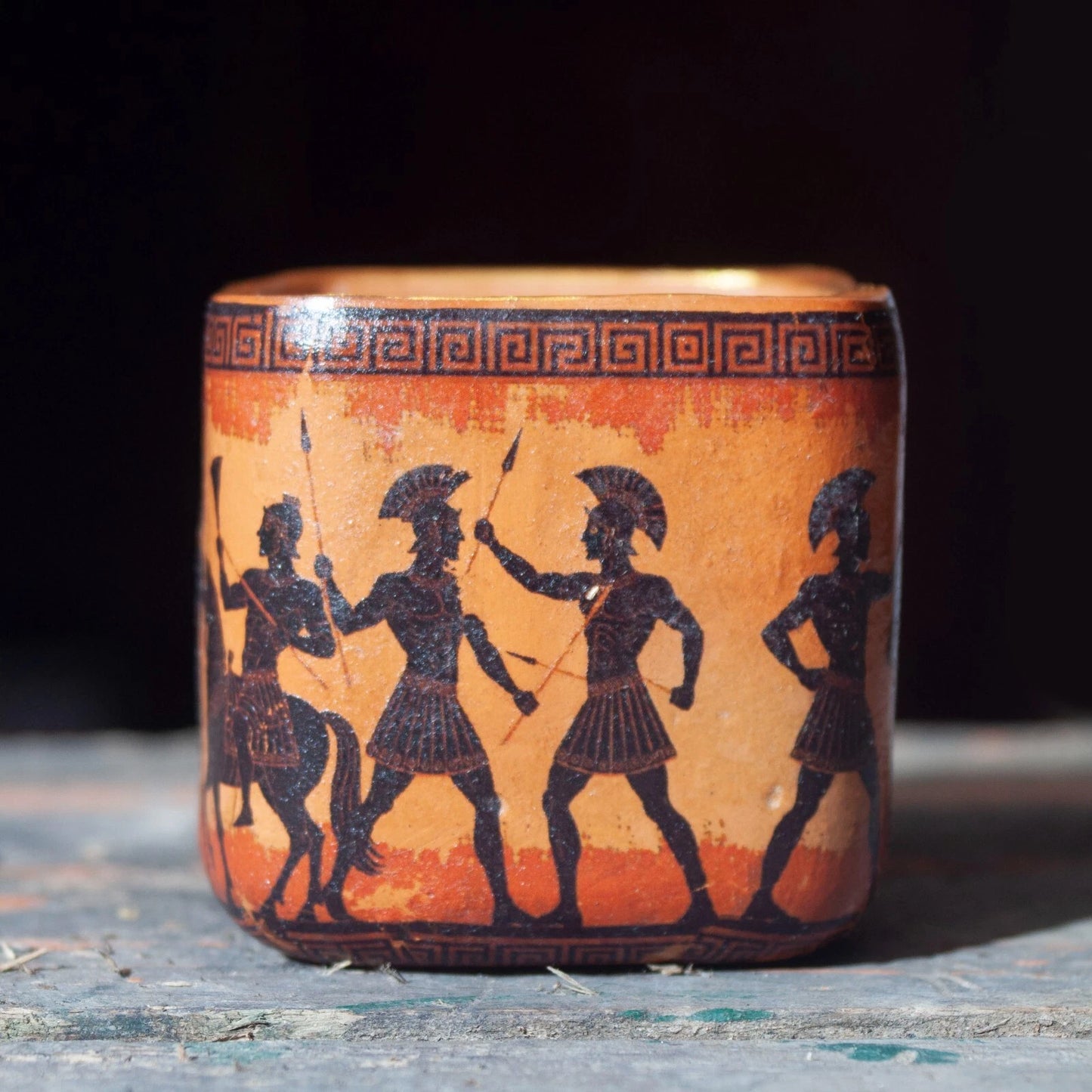 Greek Museum Replica Clay Pottery Mini Vase Uniqe Decorative Collectible 7cmX7cm - Giftianza