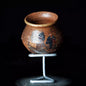 Clay Egyptian Pottery Vase Antique Style Decorative Collectible with Stand - Giftianza