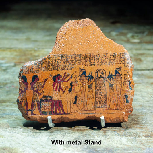 Egyptian Museum Replica Clay Plate, Antique-Style Unique Decorative Collectible - Giftianza