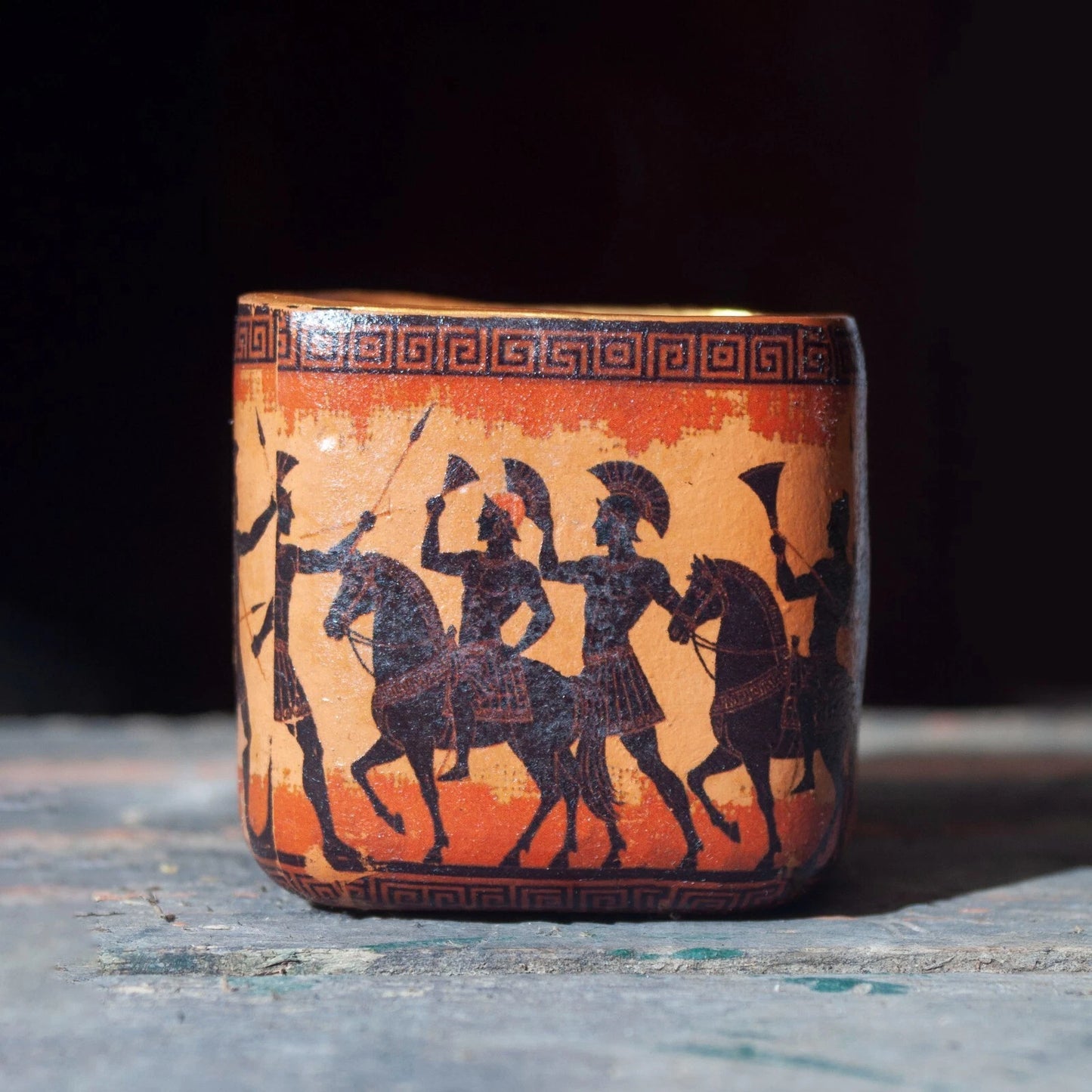 Greek Museum Replica Clay Pottery Mini Vase Uniqe Decorative Collectible 7cmX7cm - Giftianza