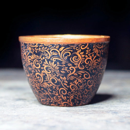 Rustic Natural Clay Vase – Miniature Handmade Pottery Decor 1.75x2.5" Black - Giftianza