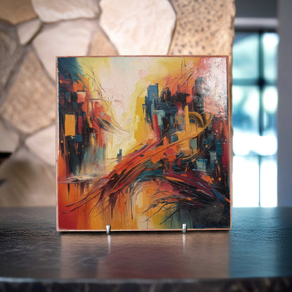 Wall Decor Art, Unique Luxury Abstract Print on Clay Tile Plaque Newly Launched - Giftianza