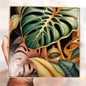 Handmade Tropical Wall Art, Printed Ceramic Clay Picture Tile Home Décor 20x20cm - Giftianza