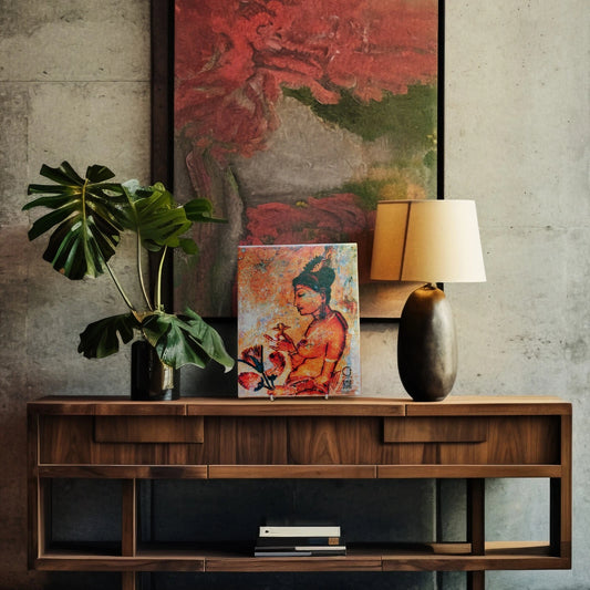 Asian Art Printed Ceramic Clay Photo Tile , "SIGIRIYA" Realistic Wall & Table DC - Giftianza